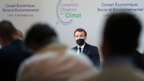 France's President Emmanuel Macron delivers a speech during a Citizens' Convention on Climate, in Paris, France 14 December 2020. - Sputnik International