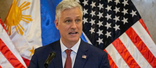 U.S. National Security Advisor Robert O'Brien speaks during the turnover ceremony of defense articles, at the Department of Foreign Affairs in Pasay City, Metro Manila, Philippines, November 23, 2020. - Sputnik International