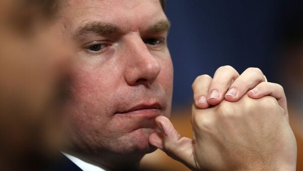 Rep. Eric Swalwell listens as former White House national security aide Fiona Hill, and David Holmes, a U.S. diplomat in Ukraine, testify before the House Intelligence Committee on Capitol Hill in Washington, 21 November 2019, during a public impeachment hearing of President Donald Trump's efforts to tie U.S. aid for Ukraine to investigations of his political opponents. - Sputnik International