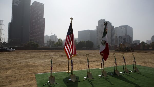Shovels decorated with the colors of the Mexican and U.S. flags are lined up ahead of a groundbreaking ceremony for the new U.S. embassy, slated to cost nearly $1 billion, in Mexico City, Tuesday, Feb. 13, 2018. Work has begun on the long-awaited new embassy in Mexico City which is being built on a former industrial site that required extensive toxic cleanup and will be one of the most expensive U.S. embassies in the world. - Sputnik International