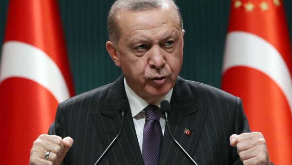 President of Turkey Recep Tayyip Erdogan makes a statement after chairing the cabinet meeting in Ankara, on December 14, 2020 - Sputnik International