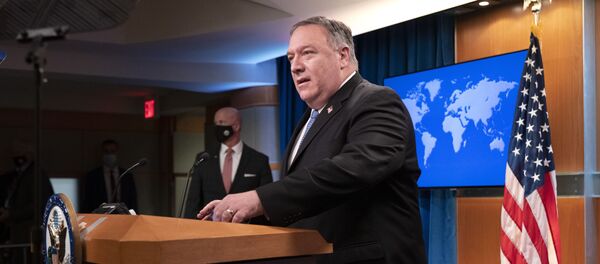 Secretary of State Mike Pompeo arrives to speak during a media briefing, Tuesday, Nov. 10, 2020, at the State Department in Washington. Secretary of State Mike Pompeo arrives to speak during a media briefing, Tuesday, Nov. 10, 2020, at the State Department in Washington. - Sputnik International