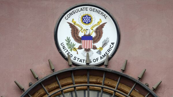 American emblem seen on the building of the US consulate in St. Petersburg - Sputnik International
