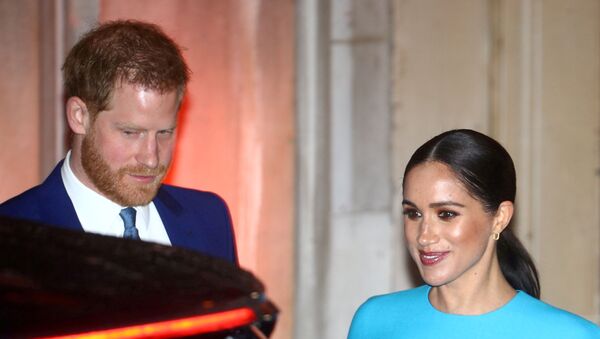 Britain's Prince Harry and his wife Meghan, Duchess of Sussex, leave after attending the Endeavour Fund Awards in London, Britain March 5, 2020 - Sputnik International