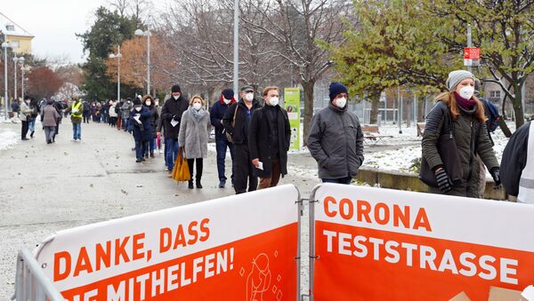 People queue before a mass testing on the coronavirus disease (COVID-19) in Vienna, Austria, December 4, 2020 - Sputnik International