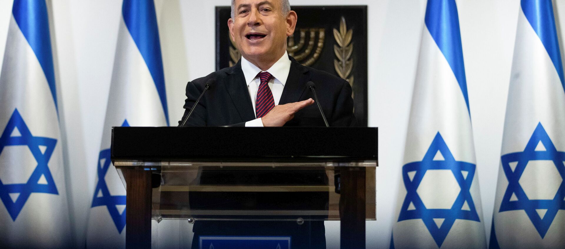 Israeli Prime Minister Benjamin Netanyahu delivers a statement at the Knesset (Israel's parliament) in Jerusalem, December 22, 2020. - Sputnik International, 1920, 24.12.2020
