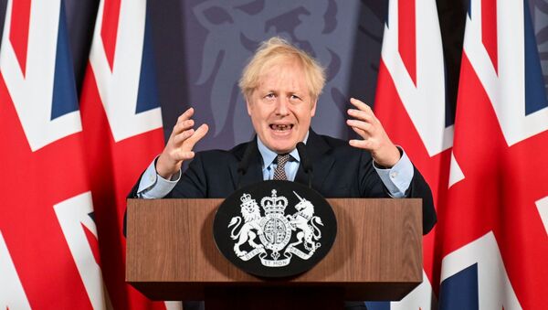 British Prime Minister Boris Johnson holds a news conference in Downing Street on the outcome of the Brexit negotiations, in London, Britain December 24, 2020.  - Sputnik International