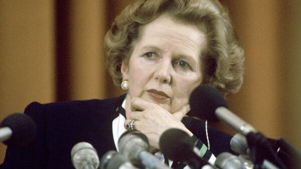 The UK Prime Minister Margaret Thatcher at a press-conference during the official visit to the USSR - Sputnik International