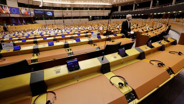 General view of the Hemicycle ahead of a debate on future relations between Britain and the EU at the European Parliament in Brussels, Belgium December 18, 2020 - Sputnik International
