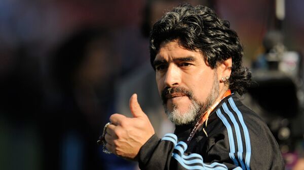 Argentina's head coach Diego Maradona before the 2010 FIFA World Cup group stage match between the national teams of Argentina and Nigeria. - Sputnik International