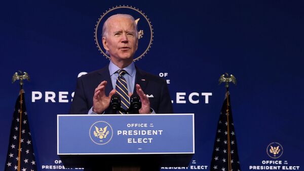 U.S. President-elect Joe Biden delivers remarks on national security and foreign policy at his transition headquarters in Wilmington, Delaware, U.S. December 28, 2020.  - Sputnik International