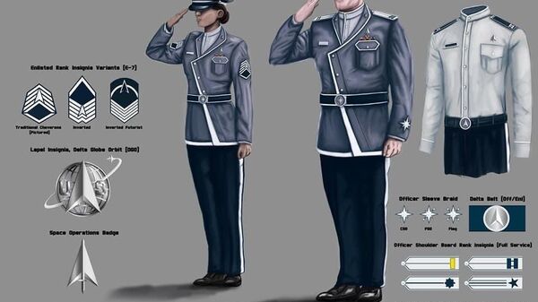 An unofficial concept art of uniform design for the United States Space Force - Sputnik International