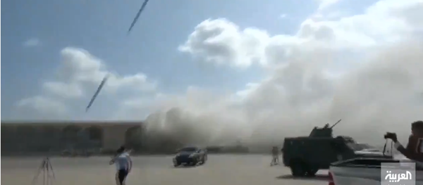 Screengrab of alleged footage of attack on Aden Airport. Screengrab of alleged footage of attack on Aden Airport. - Sputnik International