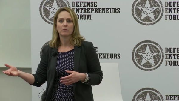 Dr. Kathleen Hicks, the senior vice president, Henry A. Kissinger Chair and director of the International Security Program at the Center for Strategic and International Studies (CSIS), speaking at the Defense Entrepreneurs Forum in May 2016 - Sputnik International
