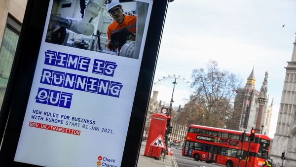 A British government informational poster is seen on a bus stop, amid the coronavirus disease (COVID-19) pandemic, in London, Britain, December 30 2020 - Sputnik International
