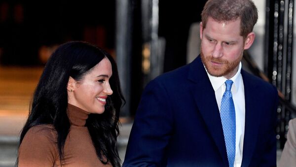 Britain's Prince Harry and his wife Meghan, Duchess of Sussex, leave Canada House in London, Britain, 7 January 2020 - Sputnik International