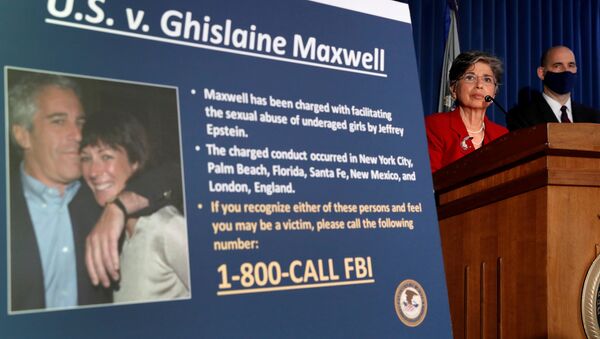 Charges  are announced against Ghislaine Maxwell for her role in the sexual exploitation and abuse of minor girls by Jeffrey Epstein in New York City, 2 July 2020 - Sputnik International