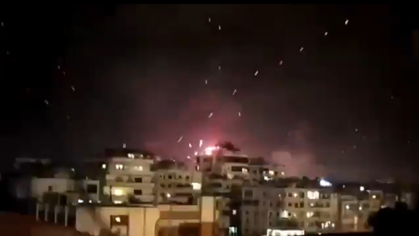Screenshot from the video revealing gunfire on New Year's Eve in Beirut, Lebanon - Sputnik International