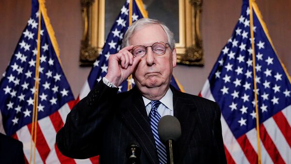 U.S. Senate Majority Leader Mitch McConnell (R-KY) takes questions as he speaks during a news conference with other Senate Republicans at the U.S. Capitol in Washington, U.S., December 15, 2020.  - Sputnik International