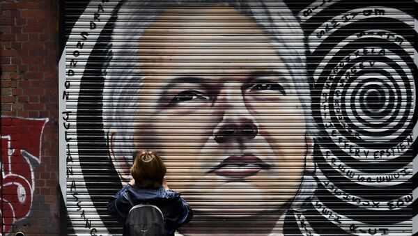 A mural of Australia's Julian Assange is seen in a lane in Melbourne on 5 January 2021, after a judge in London ruled that the WikiLeaks founder should not be extradited to the US to face espionage charges for publishing hundreds of thousands of classified military and diplomatic documents in 2010.  - Sputnik International