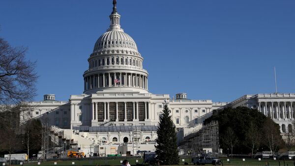 Construction for the upcoming presidential inauguration ceremony is seen outside of the U.S. Capitol Building in Washington, U.S., December 28, 2020. - Sputnik International