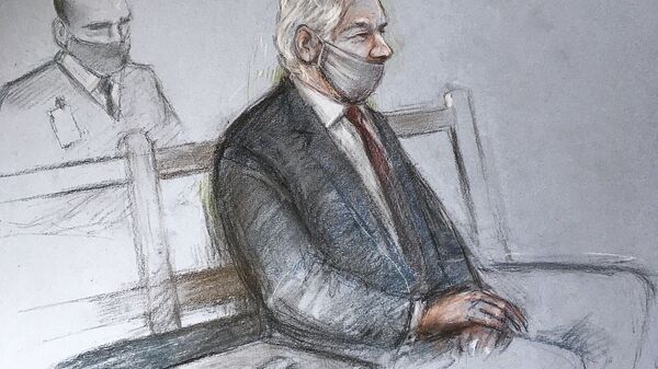 This is a court artist sketch by Elizabeth Cook of Julian Assange appearing at the Old Bailey in London for the ruling in his extradition case, in London, 4 January 2021. A British judge has rejected the United States’ request to extradite WikiLeaks founder Julian Assange to face espionage charges, saying it would be “oppressive” because of his mental health. District Judge Vanessa Baraitser said Assange was likely to kill himself if sent to the U.S. The U.S. government said it would appeal the decision.  (Elizabeth Cook/PA via AP) - Sputnik International