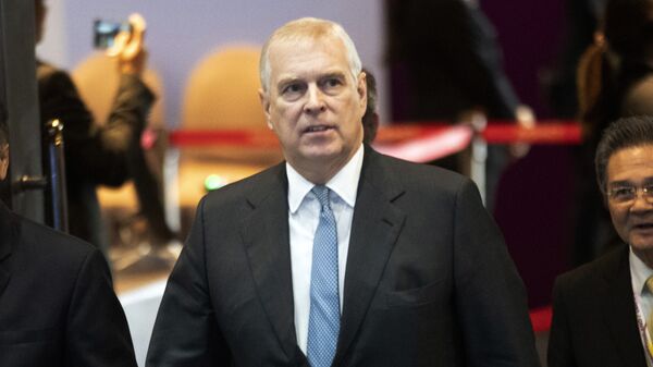  In this Sunday, Nov. 3, 2019 file photo, Britain's Prince Andrew arrives at ASEAN Business and Investment Summit (ABIS) in Nonthaburi, Thailand. The British government says it is reviewing the policy of raising Union Jacks atop town halls on royal birthdays, after some officials balked at flying the flag for scandal-hit Prince Andrew - Sputnik International