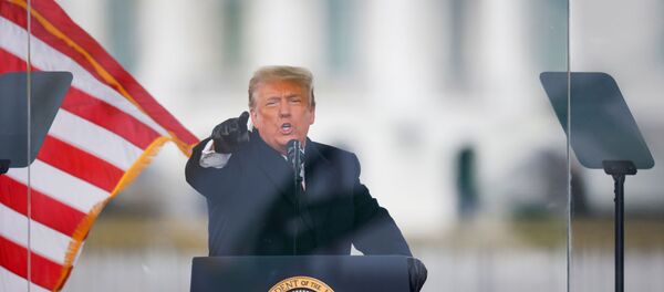 U.S. President Donald Trump gestures as he speaks during a rally to contest the certification of the 2020 U.S. presidential election results by the U.S. Congress, in Washington, U.S, January 6, 2021. REUTERS/Jim Bourg U.S. President Donald Trump gestures as he speaks during a rally to contest the certification of the 2020 U.S. presidential election results by the U.S. Congress, in Washington, U.S, January 6, 2021. REUTERS/Jim Bourg - Sputnik International