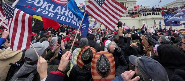 Demonstrators protest outside US Capitol Building in Washington to contest the certification of the 2020 presidential election results by the US Congress, 6 January 2021 Demonstrators protest outside US Capitol Building in Washington to contest the certification of the 2020 presidential election results by the US Congress, 6 January 2021 - Sputnik International