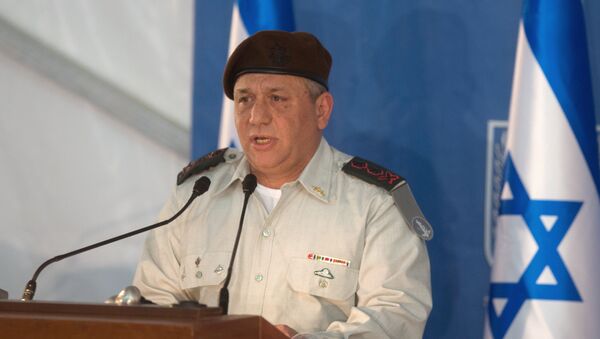 Israel's new Chief of Staff Gadi Eisenkot delivers a speech during his swearing-in ceremony at the Prime Minister's Jerusalem offices on February 16, 2015. - Sputnik International
