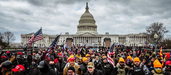 WASHINGTON, DC - JANUARY 06: Pro-Trump protesters gather in front of the U.S. Capitol Building on January 6, 2021 in Washington, DC. A pro-Trump mob stormed the Capitol, breaking windows and clashing with police officers. WASHINGTON, DC - JANUARY 06: Pro-Trump protesters gather in front of the U.S. Capitol Building on January 6, 2021 in Washington, DC. A pro-Trump mob stormed the Capitol, breaking windows and clashing with police officers. - Sputnik International
