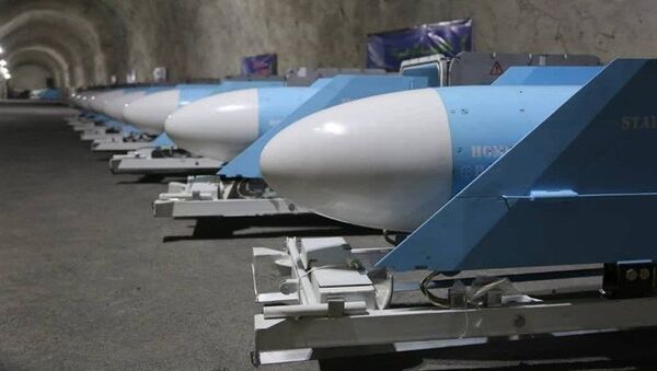 Missiles lined up in new Iranian underground missile base unveiled Friday, 8 January 2021. - Sputnik International