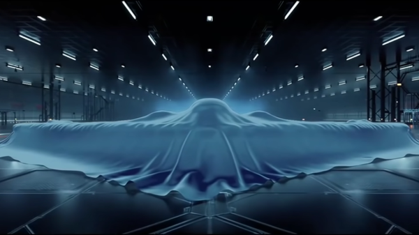 A teased image of China's forthcoming H-20 stealth bomber taken from a People's Liberation Army Air Force promotional video - Sputnik International