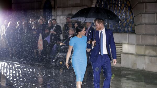 Britain's Prince Harry and Meghan, the Duke and Duchess of Sussex arrive at the annual Endeavour Fund Awards in London, Thursday, March 5, 2020. - Sputnik International
