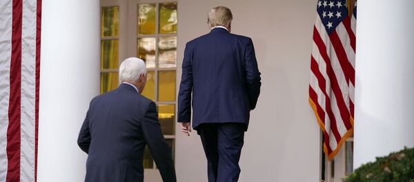President Donald Trump and Vice President Mike Pence leave after speaking at an event on Operation Warp Speed in the Rose Garden of the White House, Friday, Nov. 13, 2020, in Washington. President Donald Trump and Vice President Mike Pence leave after speaking at an event on Operation Warp Speed in the Rose Garden of the White House, Friday, Nov. 13, 2020, in Washington. - Sputnik International