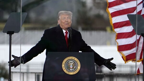 President Donald Trump speaks at a rally Wednesday, Jan. 6, 2021, in Washington - Sputnik International