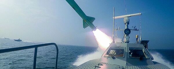 In this photo released Tuesday, July 28, 2020, by Sepahnews, a Revolutionary Guard's speed boat fires a missile during a military exercise - Sputnik International