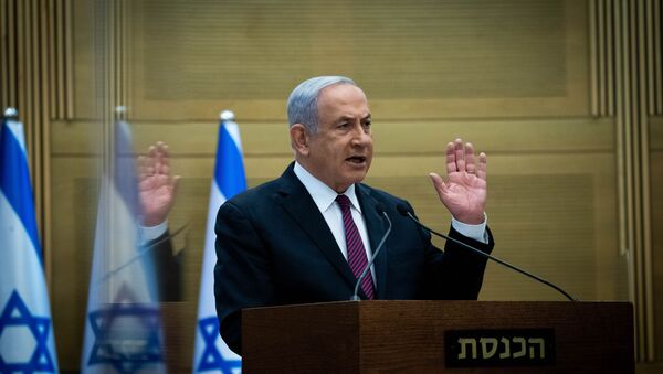Israeli Prime Minister Benjamin Netanyahu delivers a statement to his Likud party MKs (members of Knesset), at the Likud centre in the Knesset in Jerusalem on December 2, 2020. - Sputnik International