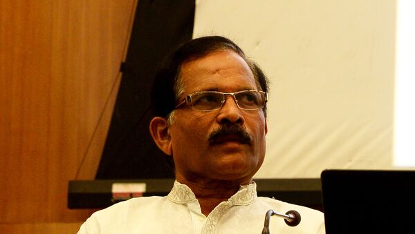 India's junior minister for the department of Ayurveda, Yoga, Naturopathy, Unani, Siddha and Homeopathy (AYUSH) Shripad Yesso Naik looks on during a press conference ahead of International Yoga Day in New Delhi on June 9, 2015 - Sputnik International