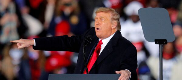 U.S. President Donald Trump gestures while campaigning for Republican Senator Kelly Loeffler on the eve of the run-off election to decide both of Georgia's Senate seats, in Dalton, Georgia, U.S., January 4, 2021. REUTERS/Brian Snyder/File Photo U.S. President Donald Trump gestures while campaigning for Republican Senator Kelly Loeffler on the eve of the run-off election to decide both of Georgia's Senate seats, in Dalton, Georgia, U.S., January 4, 2021. REUTERS/Brian Snyder/File Photo - Sputnik International