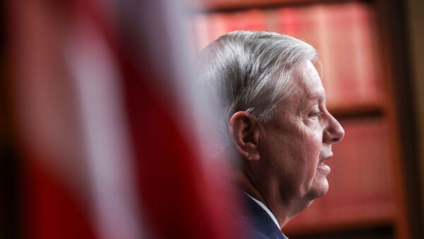 US Republican Senator from South Carolina and chairman of the Senate Committee on the Judiciary, Lindsey Graham, attends a press conference. - Sputnik International