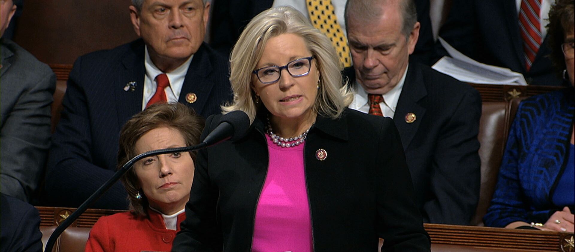 Rep. Liz Cheney, R-Wyo., speaks as the House of Representatives debates the articles of impeachment against President Donald Trump at the Capitol in Washington, Wednesday, Dec. 18, 2019. - Sputnik International, 1920, 07.02.2021
