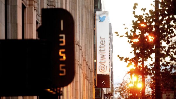 A sign hangs at Twitter headquarters on Monday, Jan. 11, 2021, in San Francisco. - Sputnik International