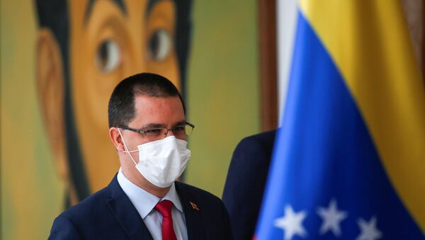 Venezuela's Foreign Minister Jorge Arreaza arrives to deliver a press statement at the Foreign Ministry headquarters in Caracas, Venezuela January 16, 2021. - Sputnik International