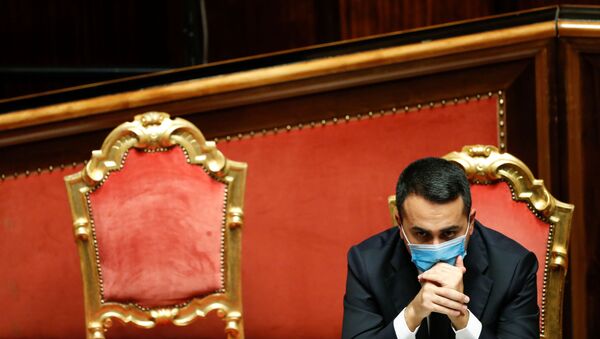 Italian Foreign Minister Luigi Di Maio attends a debate ahead of a confidence vote at the upper house of parliament after former Prime Minister Matteo Renzi pulled his party out of government, in Rome, Italy, January 19, 2021.  - Sputnik International