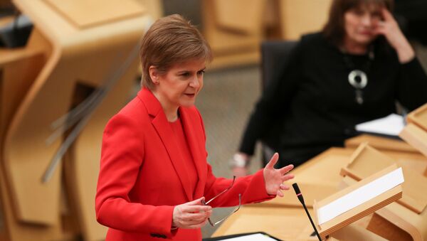 Scottish First Minister Nicola Sturgeon speaks at the Parliament in Edinburgh - Sputnik International