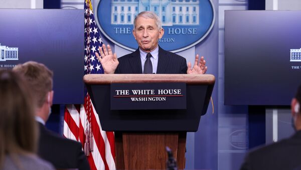 NIH National Institute of Allergy and Infectious Diseases Director Anthony Fauci addresses the daily press briefing at the White House in Washington, U.S. January 21, 2021. - Sputnik International