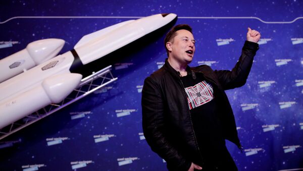 SpaceX owner and Tesla CEO Elon Musk gestures after arriving on the red carpet for the Axel Springer award, in Berlin, Germany, December 1, 2020.  - Sputnik International