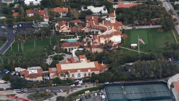 The Mar-a-Lago in Palm Beach is seen from a window of the plane, as U.S. President Donald Trump and first lady Melania Trump (not pictured) travel to Palm Beach International Airport, Florida, U.S., January 20, 2021 - Sputnik International