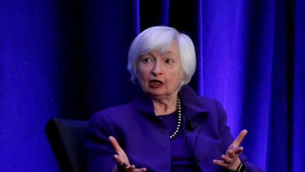 Former Federal Reserve Chairman Janet Yellen speaks during a panel discussion at the American Economic Association/Allied Social Science Association (ASSA) 2019 meeting in Atlanta, Georgia, U.S., January 4, 2019.  - Sputnik International